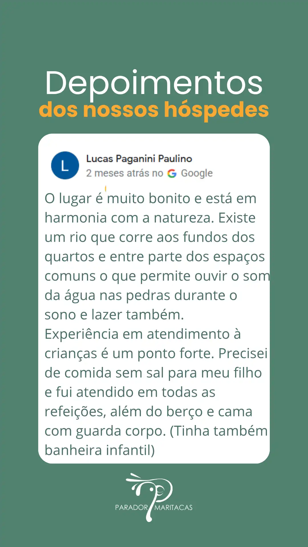 Avaliações e Depoimentos 10 - Hotel Fazenda Parador Maritacas