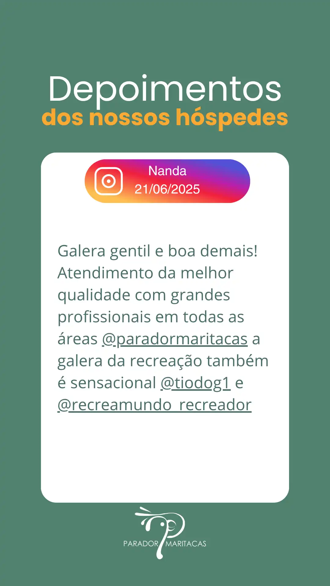 Avaliações e Depoimentos 7 - Hotel Fazenda Parador Maritacas